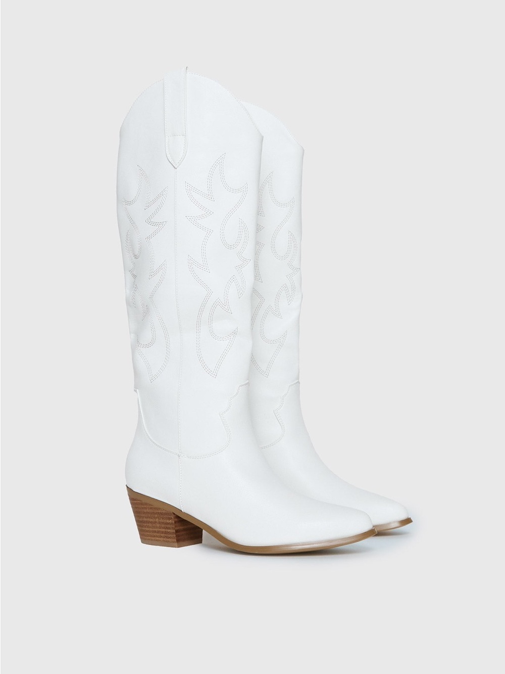 Princess Polly Billini Urson Boots White Women's Western Knee-High Boots